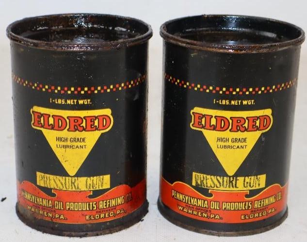Group of 2 Eldred One Pound Grease Cans (1 of 2)