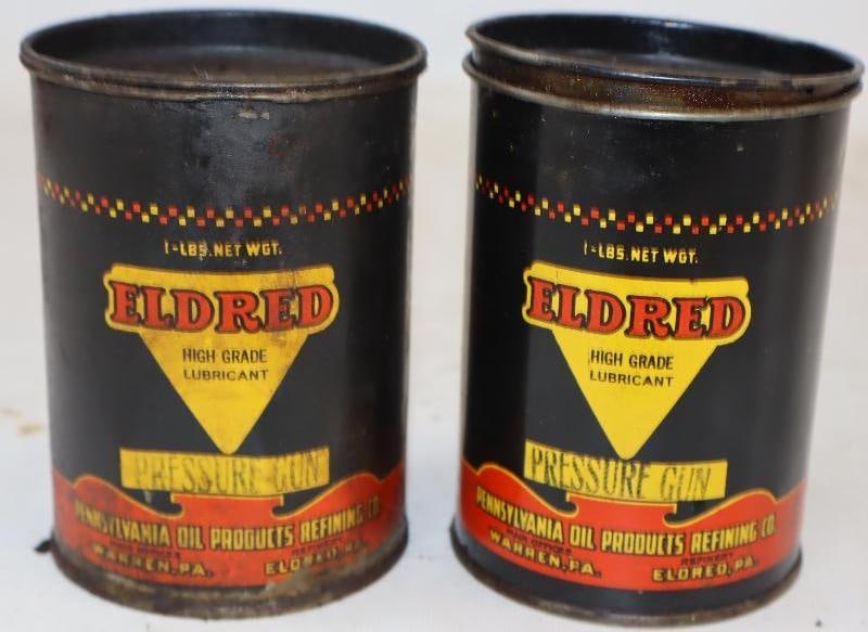 Group of 2 Eldred One Pound Grease Cans (1 of 2)