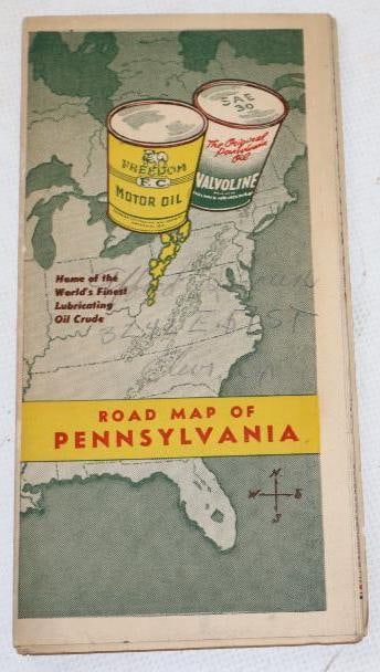 Freedom/Valvoline Motor Oil Advertising Gas Station Map (1 of 2)