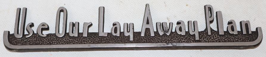 "Use Our Layaway Plan" Die Cut Countertop Sign (1 of 2)