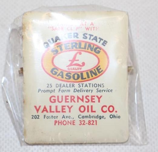 Sterling Gasoline Advertising Clip: 2" x 2.25" x 1"
