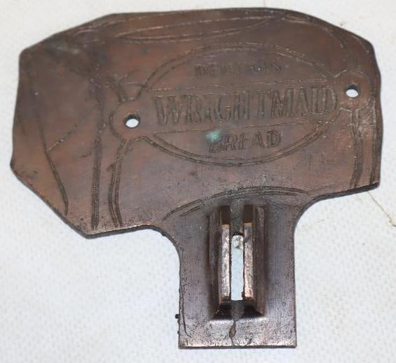 Delicious Wright Maid Bread Brass Advertising Sign (1 of 3)