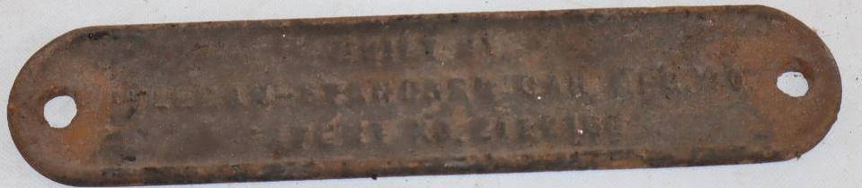 Steel Embossed Built by Pullman-Standard Car Mfg Co. Railroad Nameplate: 13.5" x 2.75"