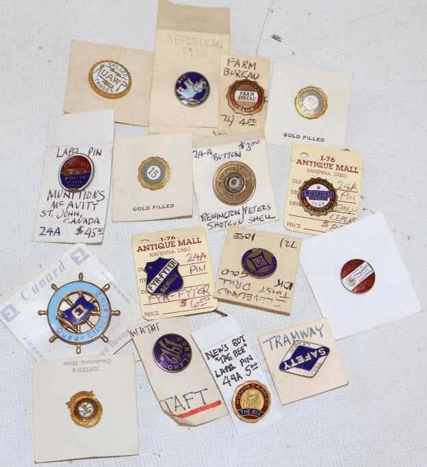 Group of 16 Advertising Pinback Badges & Lapel Pins (1 of 3)