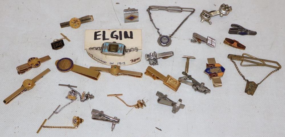 Group of 23 Advertising Tie Tacs, Cufflinks, & Watch (1 of 6)