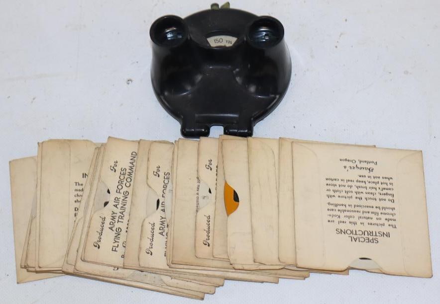 Group of 25 1942 Army Air Forces Flying Training Command Viewmaster Slides with Sleeves and (1 of 2)