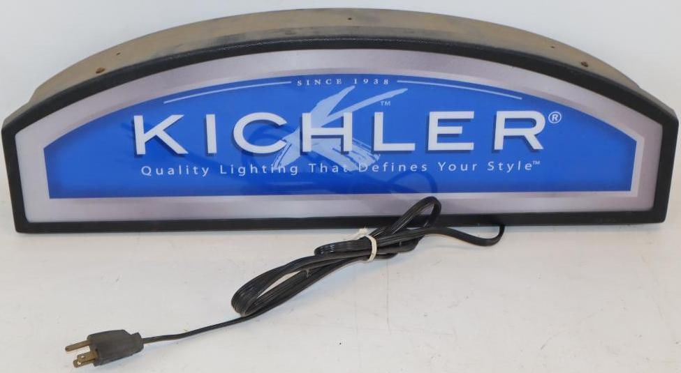Kichler Light Up Advertising Countertop Display Sign: 24" x 7.5" x 4.5"