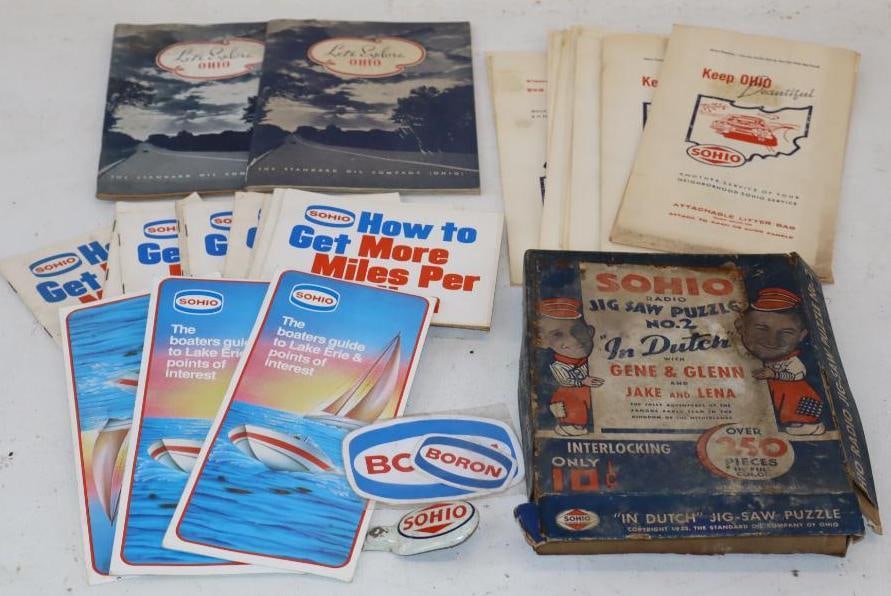 Group of 33 Sohio Advertising Maps, Puzzle, Noise Maker, and Automotive Litter Bags (1 of 5)
