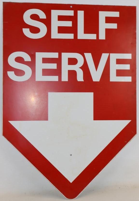 Single Sided Self Serve Gas Station Advertising Sign: 34" x 24"