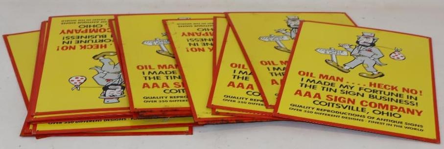 Group of 17 AAA Sign Company Coitisville Ohio Embossed 1991 Advertising Signs (1 of 3)