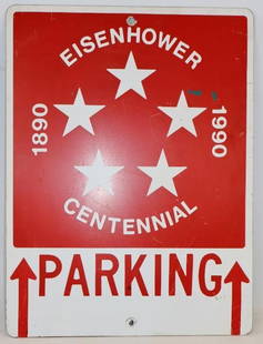 1990 Eisenhower Centennial Parking Street Sign: 24" x 18"