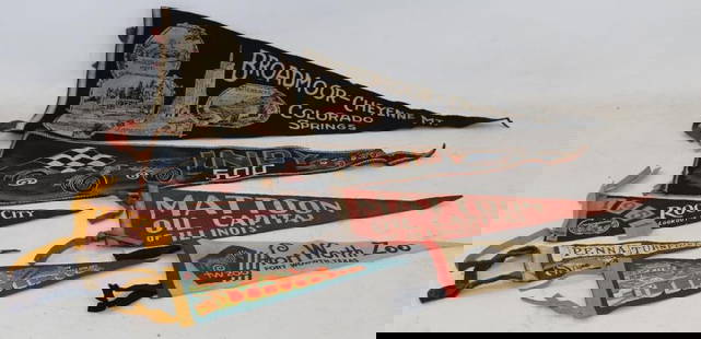 Group of 7 Denver, Colorado Springs, Fort Worth, Penna Turnpike, Mattoon, Indy 500, and Rock City: Largest is 11" x 30"