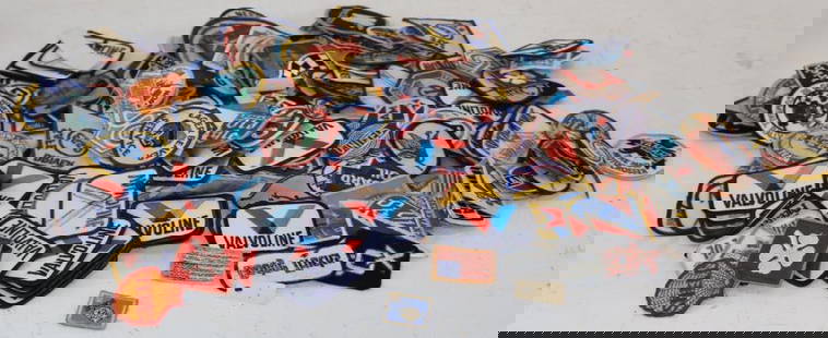 Group of 274 Advertising Coat and Shirt Patches: Largest is 4.5" x 3"