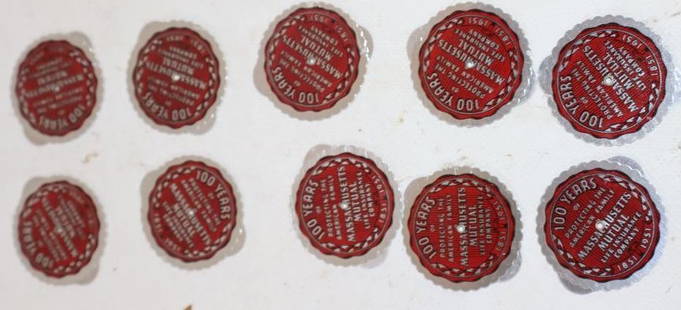 Group of 10 Massachusetts Mutual Life Insurance Company NOS Pocket Calanders: 1.5" x 1.5" each