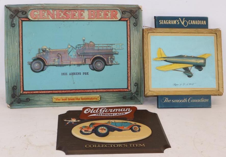 Group of 3 Genese Beer, Old German, and Seagram's Canadian Advertising Alcohol Signs (1 of 3)