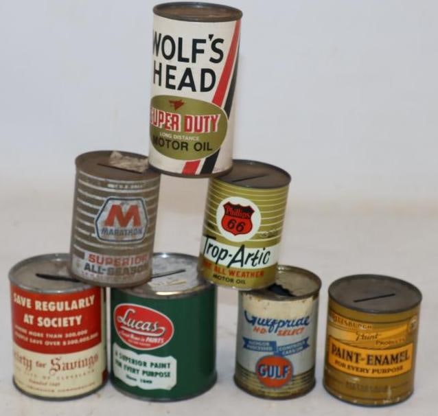 Group of 7 Wolf's Head, Marathon, Gulfpride, Phillips 66, Pittsburgh Paint, Lucas, and Society for (1 of 2)