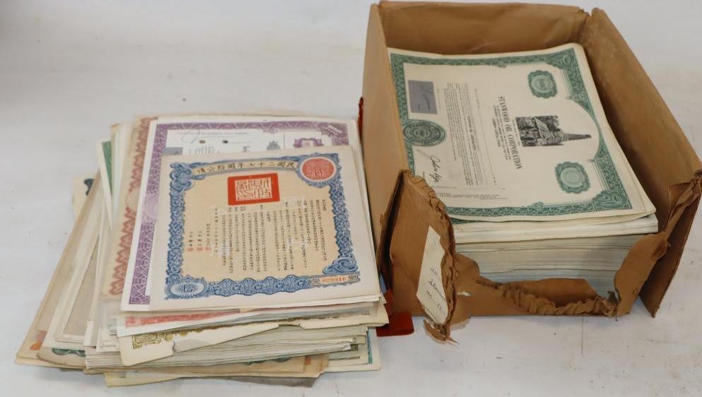 Large Group of Stanwood Oil, Palmer Union Oil, and Various Other Stock Share Certificates (1 of 3)