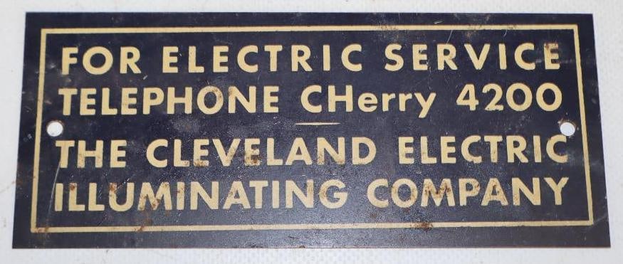 The Cleveland Electric Illuminating Company Advertising Telephone Sign: 6" x 2.5"