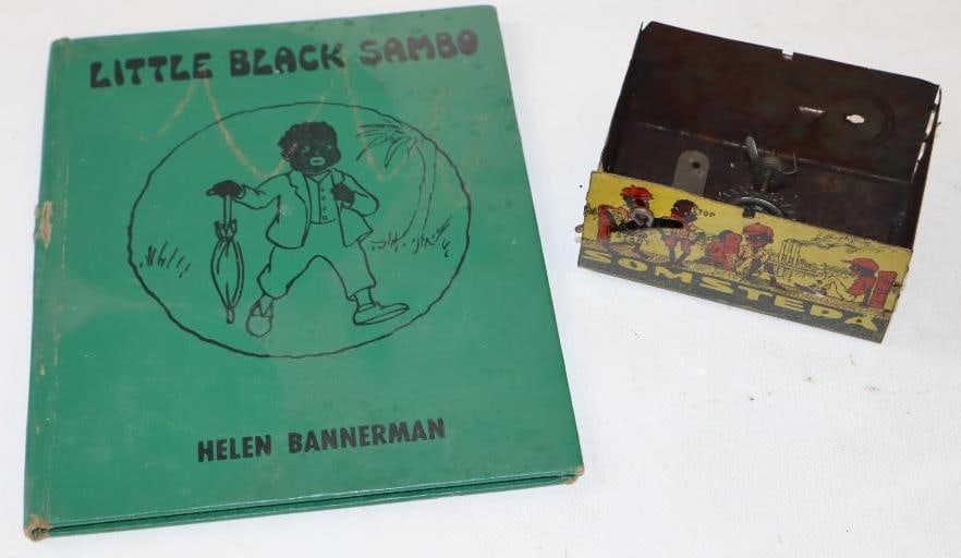 Group of 2 Little Black Sanbo and Somstepa Coon Jigger Black Americana Lewis Marx Toy and Book: 6.5" x 8"