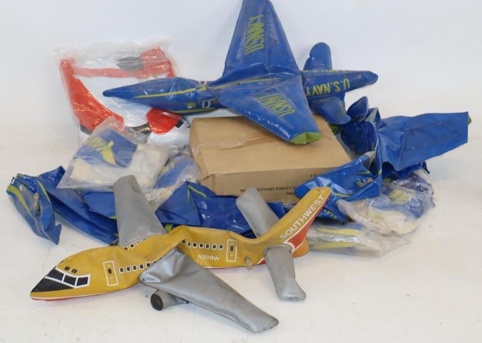 Group of 14 US Navy Blue Angels, Southwest, and Superbowl 2008 Inflatable Planes and Shoulder Pads (1 of 3)