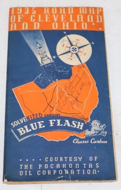 1935 Pocahontas Blue Flash Gas Station Map: 4.25" x 8"