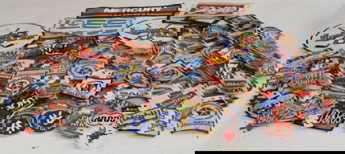 Group of 177 Advertising Shirt and Coat Patches: Largest is 8" x 5"