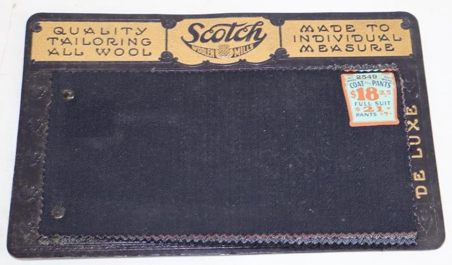 Scotch Woolen Mills Tailored Suit Samples: 10.5" x 6.5"