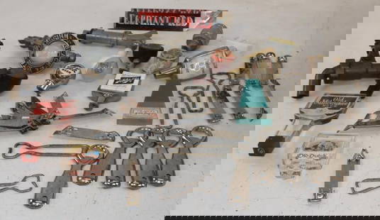 Group of 39 Advertising Beer Taps and Bottle Openers: Largest is 8" x 1.75" x 1.75"