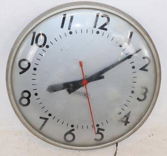 1959 Standard Glass Face Wall Clock: 12" x 12" x 2"