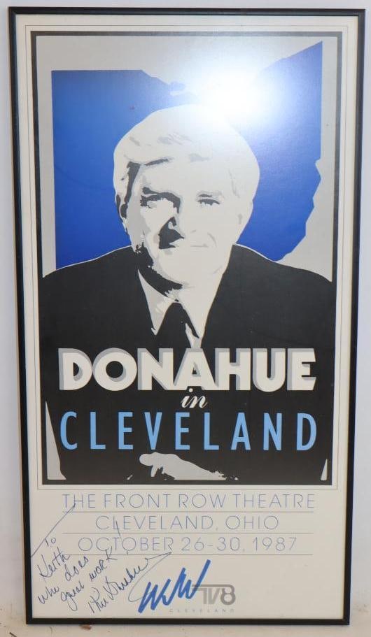 1987 Phil Donahue Signed Framed Poster (1 of 2)