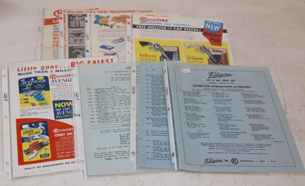 Group of 8 Kilgore Advertisements for Cap Guns, Holsters, and Caps (1 of 4)