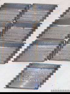 Group of 7 Parkersburg Iron and Steel Embossed Trays: 4" x 3" x 1" each