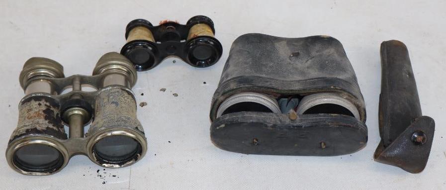 Group of 4 Early Sets of Binoculars, and Telescope (1 of 4)