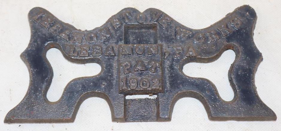 Cast Iron Lebanon Stove Works Stove Topper: 8.5" x 4"