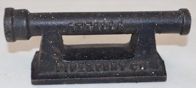 Embossed Attala Pipe & Fdryco Advertising Paperweight: 5" x 2" x 1.5"