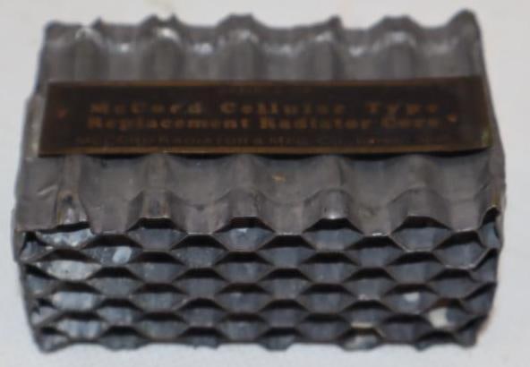 McCord Cellular Type Replacement Radiator Core Salesman Sample (1 of 3)