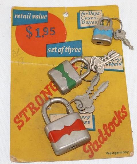 Group of 3 West Germany Padlocks On Original Retail Package (1 of 2)