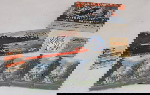 Group of 10 Sohio Postcards, Stickers, Ration Book, Map, and Jigsaw Puzzle: Largest is 8" x 6" x 1"