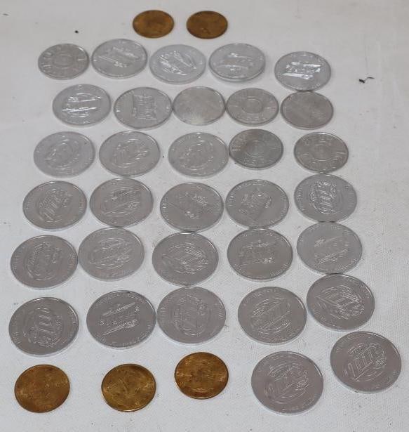 Group of 37 Miller Genine Draft, and Green River Whiskey Advertising Tokens (1 of 4)