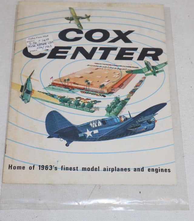 1963 Cox Center Model Airplane and Engine Catalog: 8.5" x 11"