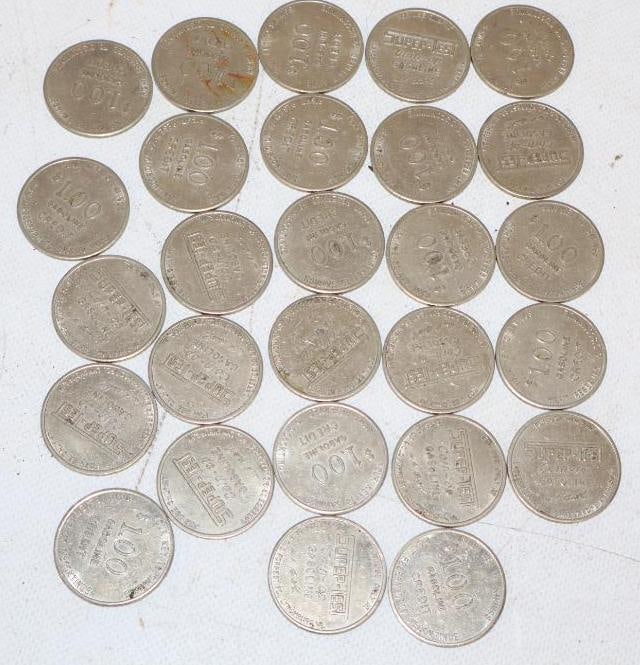 Group of 27 Supertest Coin Op Gasoline One Dollar Tokens (1 of 3)