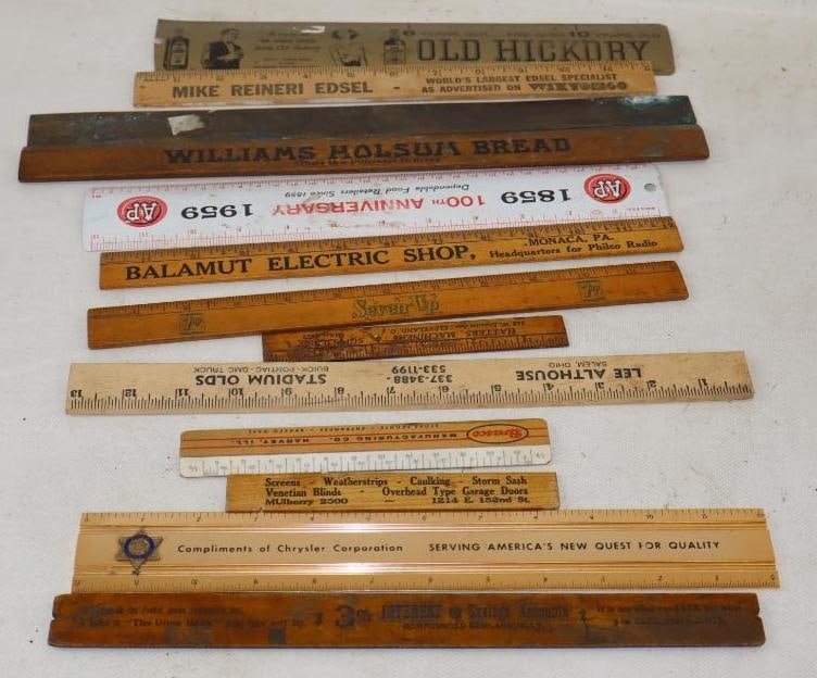Group of 30 Advertising Rulers: Sizes Range from 6-12"