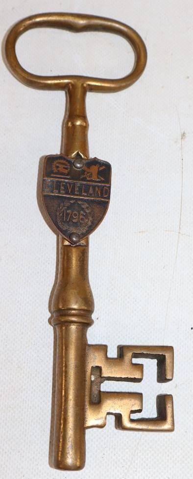 Diecut Brass Key with 1796 Cleveland Emblem Paperweight: 8.75" x 3" x .5"