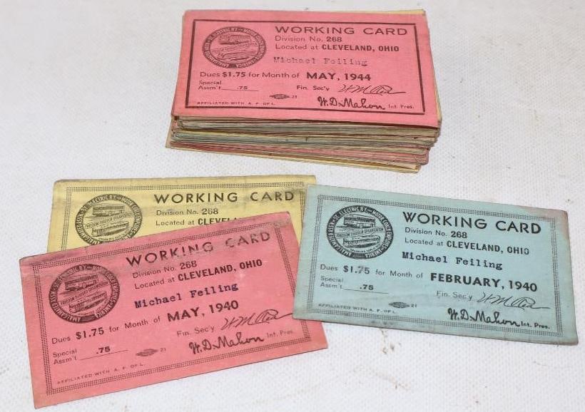 Group of 50- 1940's Cleveland Motorcoach Working Cards (1 of 3)
