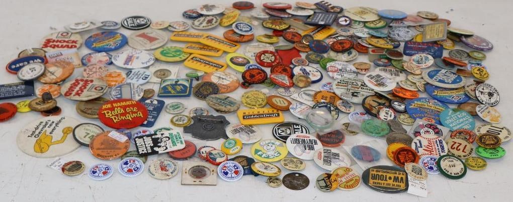 Group of 235 Advertising Pin Back Badges (1 of 5)