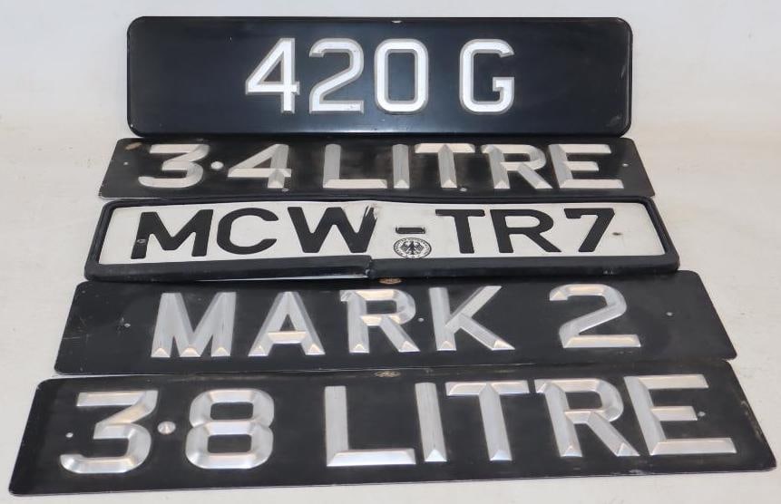 Group of 5 Embossed European Car Emblems and License Plate (1 of 2)