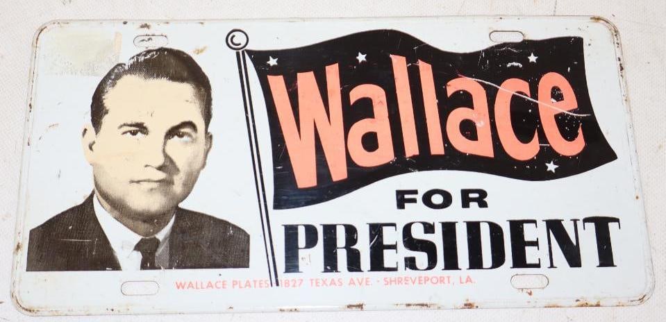 Wallace for President Advertising Booster License Plate (1 of 2)