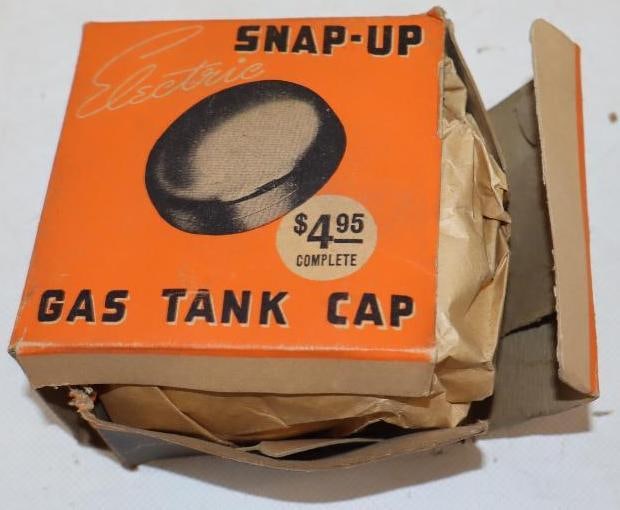 Snap-Up Gas Tank Cap in Original Box: 4" x 4" x 2"