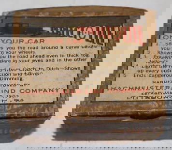 1920's Perfect-O-Lite Automobile Light Bulbs in Original Box: 3" x 2.5" x 1.5"