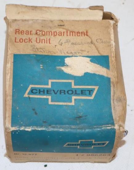 1960's Chevrolet Station Wagon Rear Compartment Lock Unit in Original Box (1 of 3)